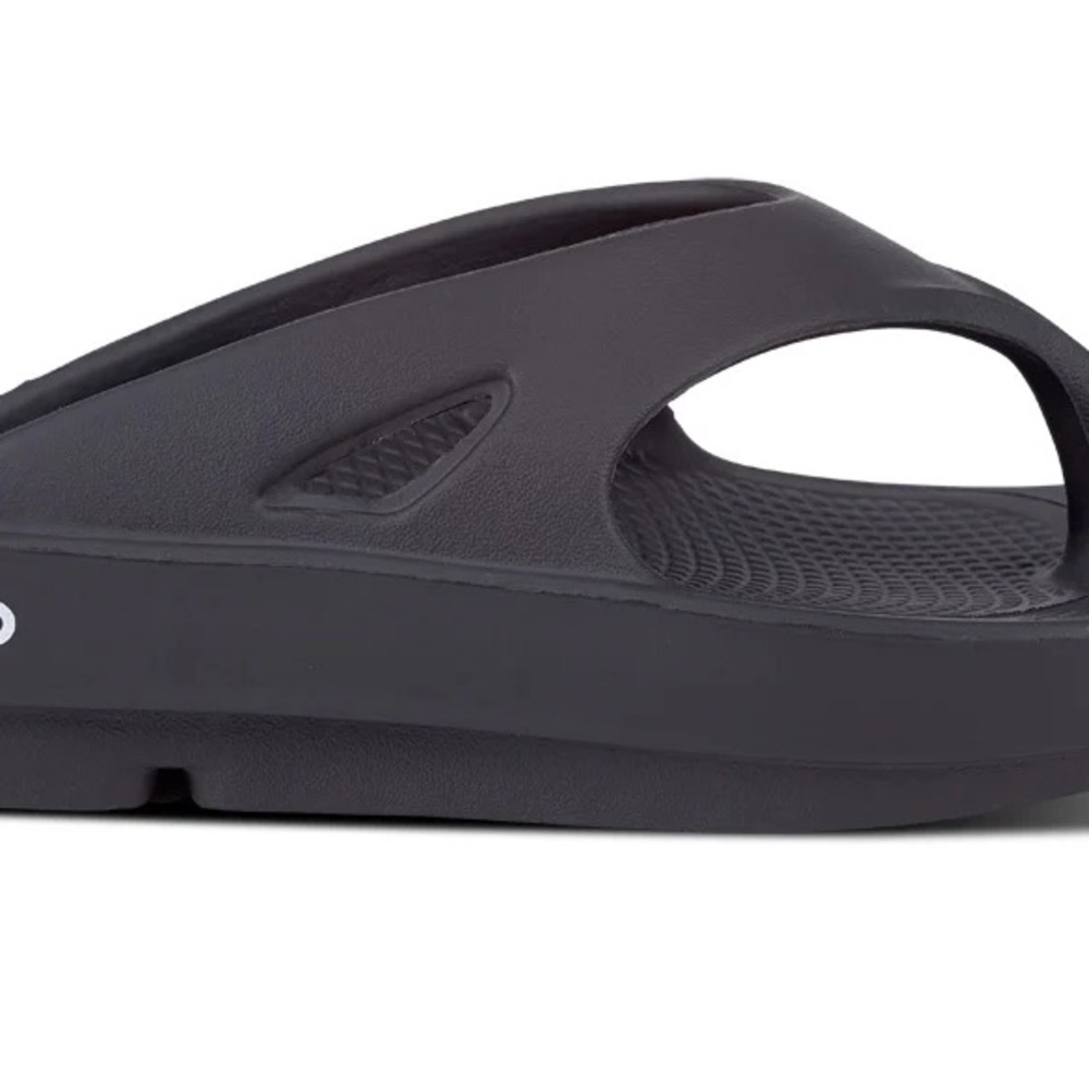 OOFOS Black Ergonomic Sandals with Contoured Sole